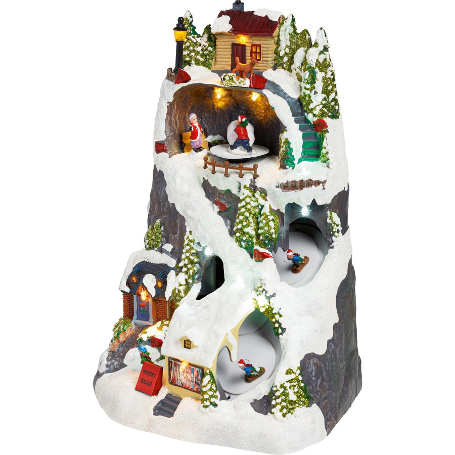 Beleuchtete OBI Weihnachtsdorf Figur Ski Landschaft in Mehrfarbig, Tischdeko für Advent und Weihnachten, Breite: 20,0 cm, Tiefe: 30,0 cm, Höhe: 18,0 cm - Bild 2
