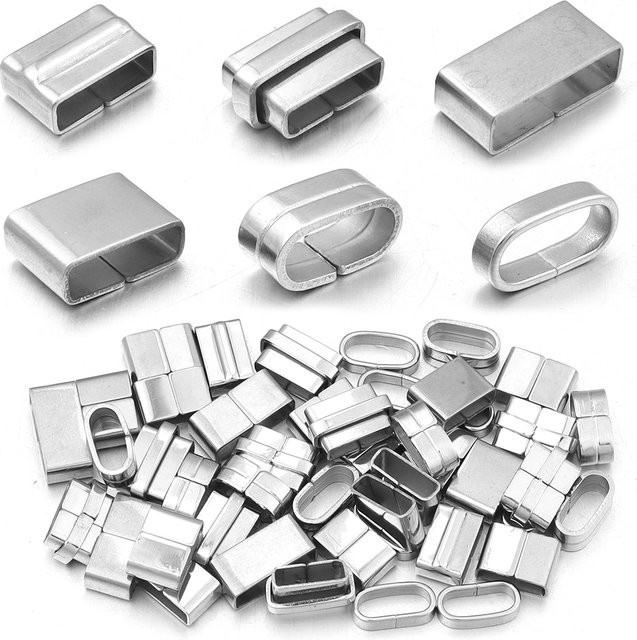 SAUVOO Edelstahl Spacer Perlen, Quadrat Rohr Stecker, Armband Zubehör - Bild 1