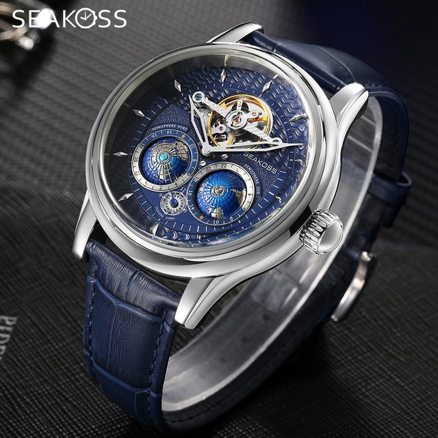 SEAKOSS Armbanduhr Automatik, Edelstahl, Blau, Herren - Bild 1