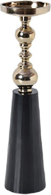 Luxus Kerzenhalter im europäischen und amerikanischen Stil für den Esstisch, Dekoration aus Metall in Schwarz und Gold, Höhe: 36,5 cm - Bild 1