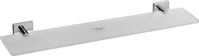 Brillantbad META Glasablage aus Messing in Chrom poliert, transparent, B/T/H: 60 cm x 5,5 cm x 13 cm, zum Bohren - Bild 1