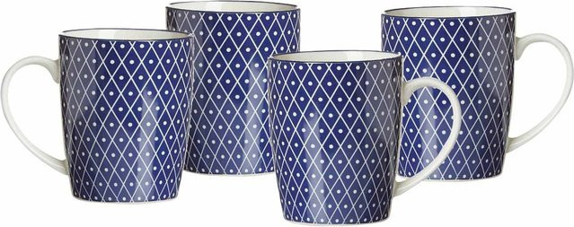 Ritzenhoff & Breker Kaffeebecher Royal Reiko Blue aus Porzellan 4er Set 350 ml - Bild 1
