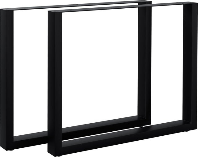 CLP Tischbeine Ilkan Tischkufen Set aus Metall in Schwarz, pulverbeschichtetes Tischgestell für deinen DIY-Esstisch, 2er Set - Bild 1