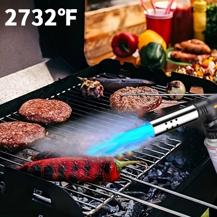 YDONGTLOGY Butan-Gasbrenner mit großer Kaliber-Flamme in Schwarz für BBQ und Kochen mit einstellbarer Flamme und Carbon-Zündung - Bild 4