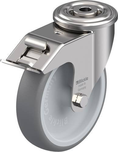 Blickle LEXR-TPA 127G-FI Lenkrolle mit Feststeller aus Edelstahl in Grau und Silber, Rad-Durchmesser: 125 mm, Tragfähigkeit: 125 kg - Bild 1