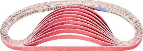 PFERD Keramikkorn Schleifband CO-COOL 60 für Edelstahl, Körnung 60, Farbe Rot, L x B: 610 x 12 mm, 100 Stück - Bild 1