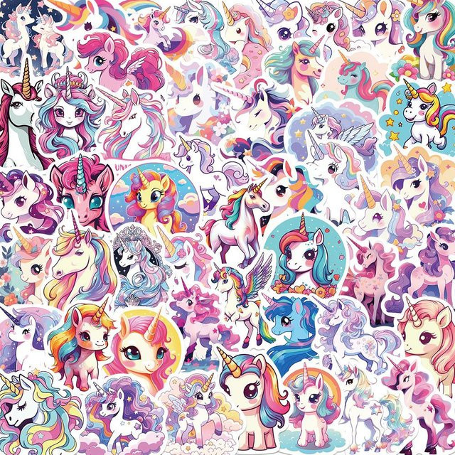 Binchi Outdoor Product Einhorn Cartoon Tiere Graffiti Aufkleber, 50 Stück - Bild 1