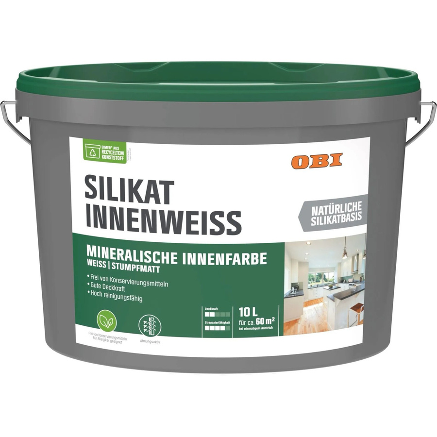 OBI Silikat-Innenfarbe Weiß Matt 10 l - Bild 2