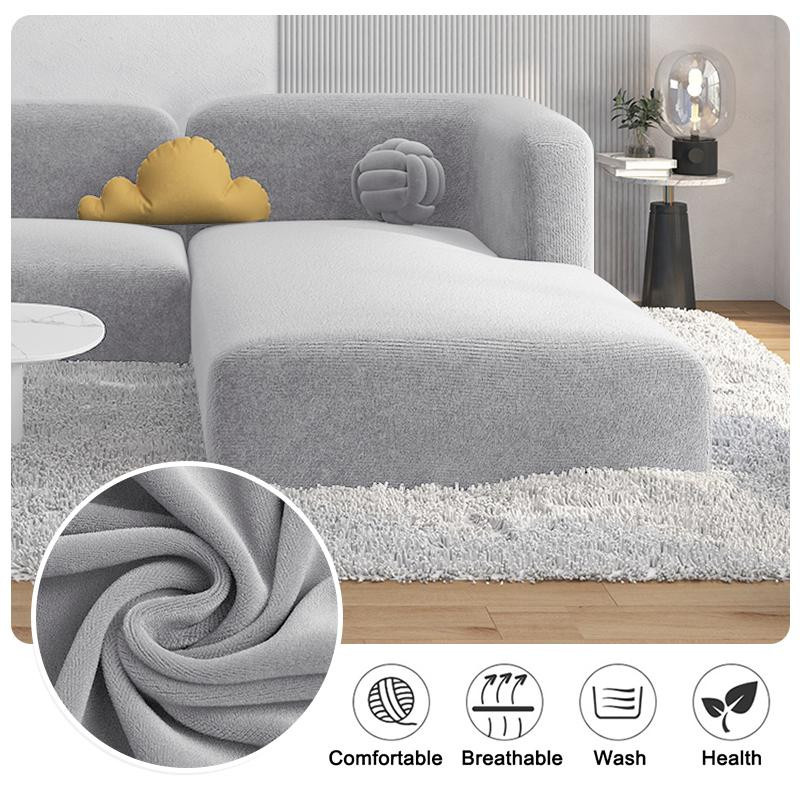 Yiran Furniture Samt-Plüsch-Sofabezug aus Polyester, elastisch und waschbar, Farbe: Kaffee, Breite: 235 cm bis 300 cm - Bild 2