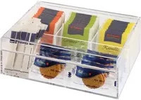 APS Teebox aus Acryl in Transparent mit Fächern, Breite: 22,0 cm, Höhe: 17,0 cm, Tiefe: 9,0 cm - Bild 1