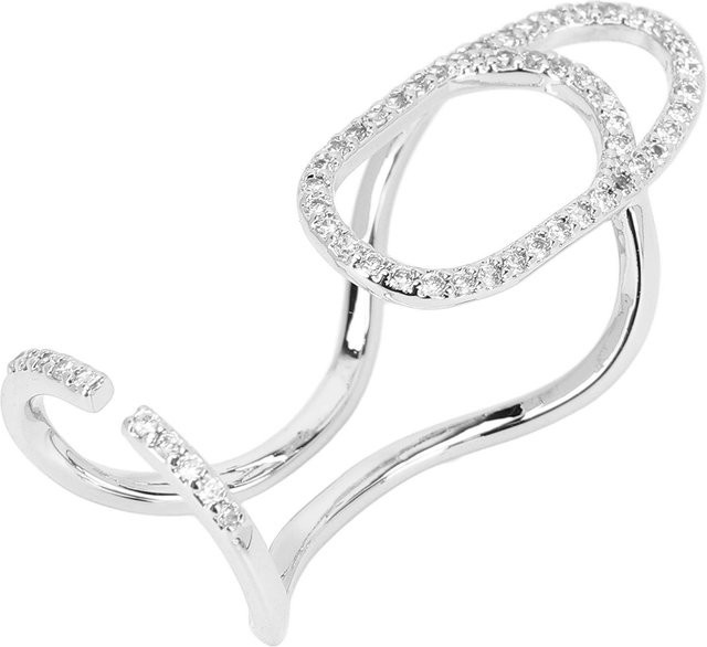 Nagelring Weißgold, Kupfer, Zirkonia, Damen - Bild 1