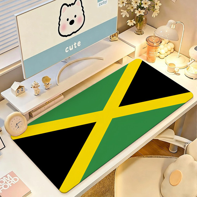 Jamaica Mauspad Groß Multicolour Rutschfeste Wasserdichte Gaming Matte mit Genähtem Rand für Büro und Gaming - Bild 1