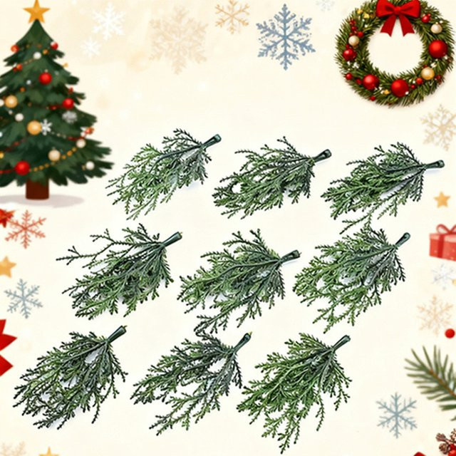 ZQCY Künstliche Pflanzen Grün für Weihnachtsbaum, Kranz und Hochzeits-DIY Dekoration aus Kunststoff - Bild 1