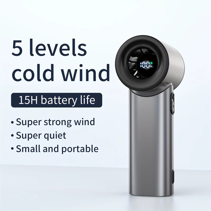 HAOYUNMA Mini Handventilator wiederaufladbar in Schwarz für Outdoor, Reisen und Camping - Bild 4