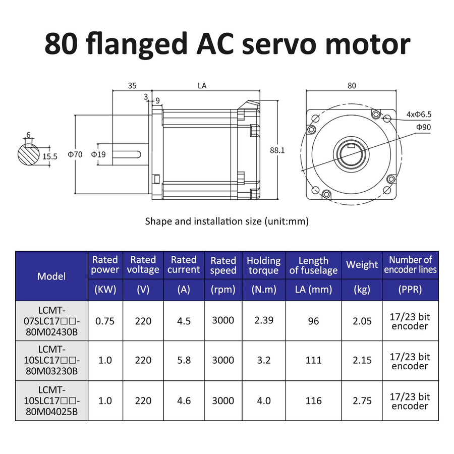 Lichuan Ethercat Servomotor Kit mit Bremse und Servotreiber LC10E LC20E 750 W oder 1000 W 80ST 3000 U/min - Bild 2
