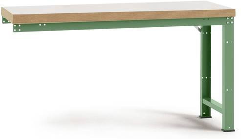 Manuflex Anbauwerkbank Profi Standard mit Kunststoff-Tischplatte in Resedagrün, B/T: 1800 x 700 mm - Bild 1
