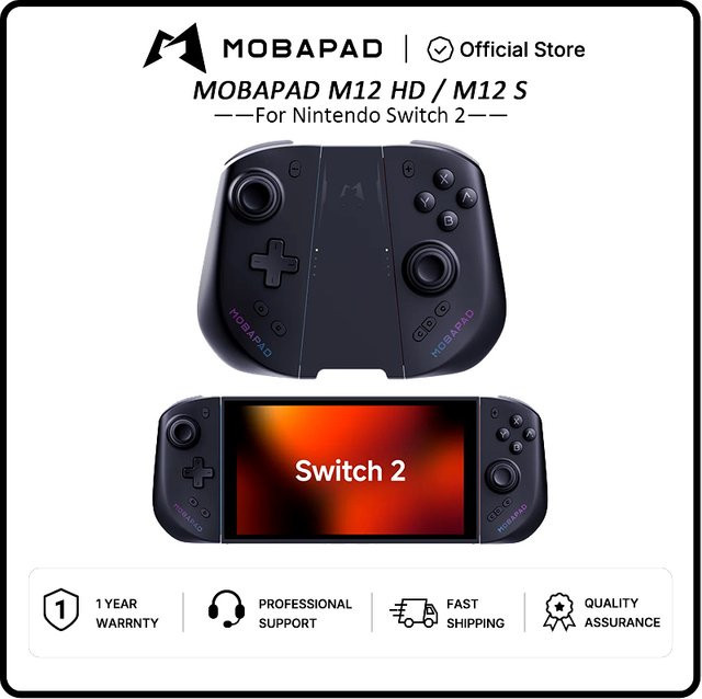MOBAPAD M12 HD / M12 S Joypad für Nintendo Switch mit TMR Joystick, HD Vibration, mechanischen Tasten und Remap Makro in Schwarz oder Grau - Bild 1