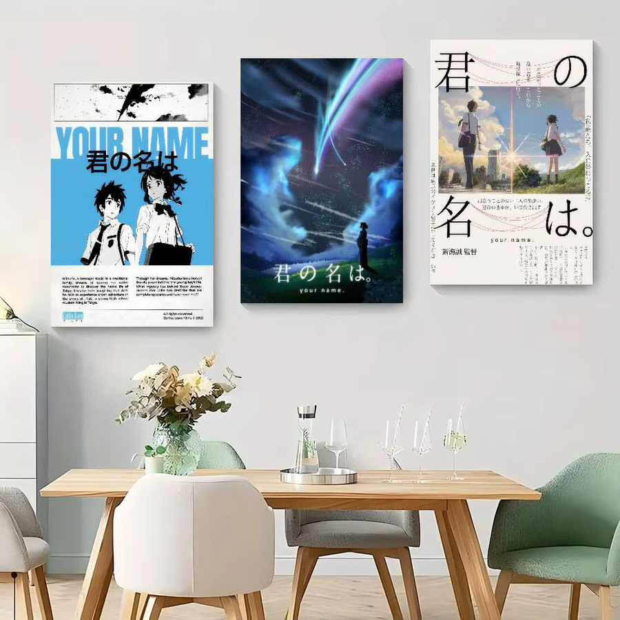 Kayou Anime Your Name Vintage-Poster, selbstklebender Retro-Kraftpapieraufkleber in Mehrfarben für deine Wanddekoration - Bild 2