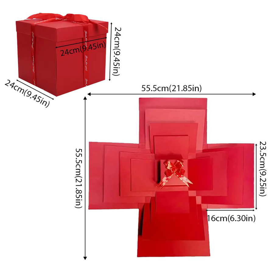 DIY Schmetterling Explosion Box in Rot als Geschenk für Valentinstag oder Geburtstag mit Fotoalbum-Funktion - Bild 2