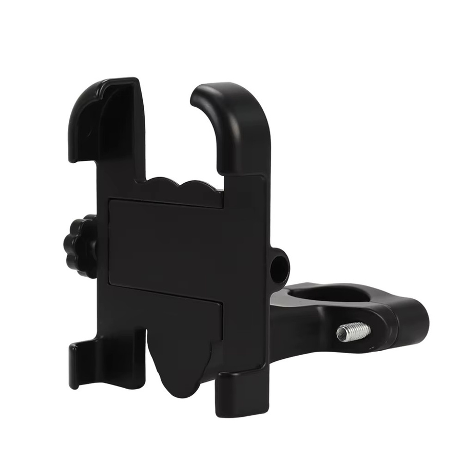 Universeller Motorrad Handy Halter aus Aluminium Legierung für iPhone und Xiaomi, Rückspiegel und Lenker Montage, Farbe: Schwarz - Bild 2