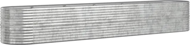 vidaXL Hochbeet aus verzinktem Stahl in Silber, B/T/H: 440 x 80 x 68 cm - Bild 1