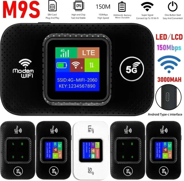 Mobiler 4G 5G WiFi 6 Hotspot-Router in Schwarz mit SIM-Kartenslot für bis zu 10 Benutzer - Bild 1