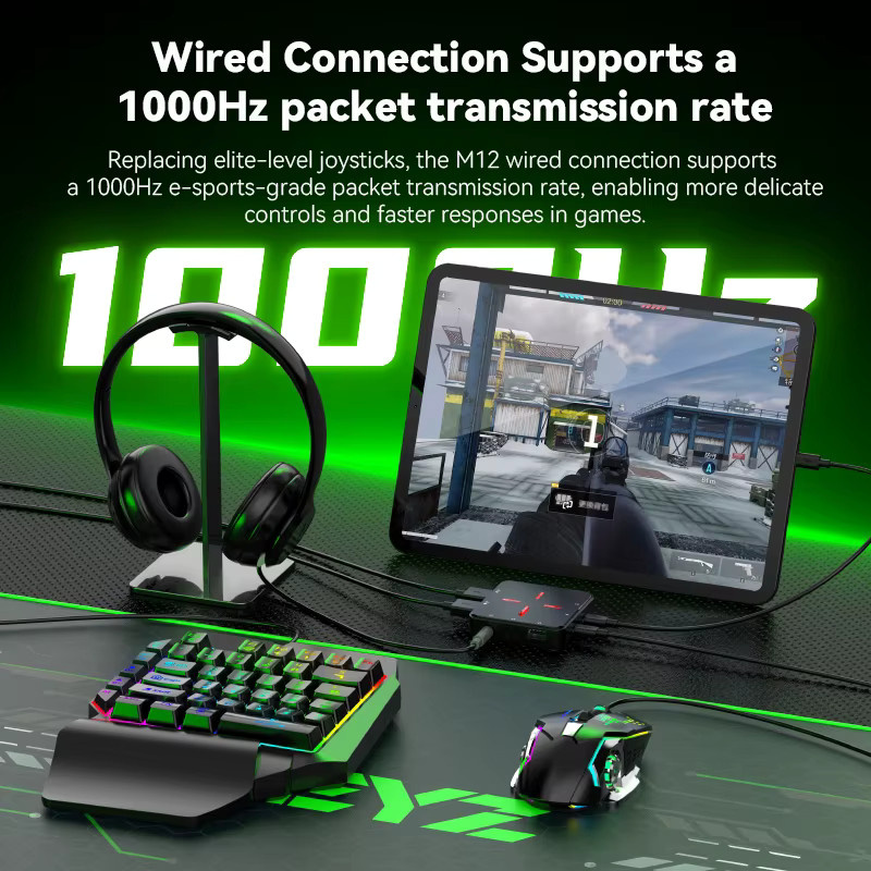 Gamwing M12 Mobile Game-Tastatur und Delta Force Mouse Controller-Konverter-Adapter für Android und iOS in Schwarz - Bild 2
