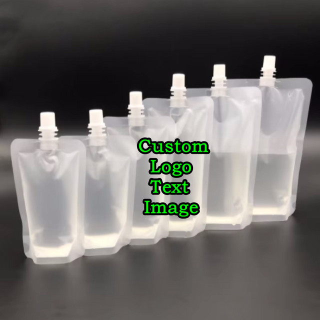 100 Stück leotrusting Mattierte Kunststoff-Saugdüsenbeutel mit Schraubverschluss für Getränke und Flüssigkeiten, Transparent, 30 bis 500 ml - Bild 1