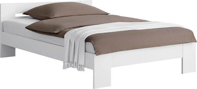 Mömax Bett Madrid in Weiß, modernes Doppelbett aus Holz und MDF, B/T/H: 140 x 200 x 71 cm - Bild 1