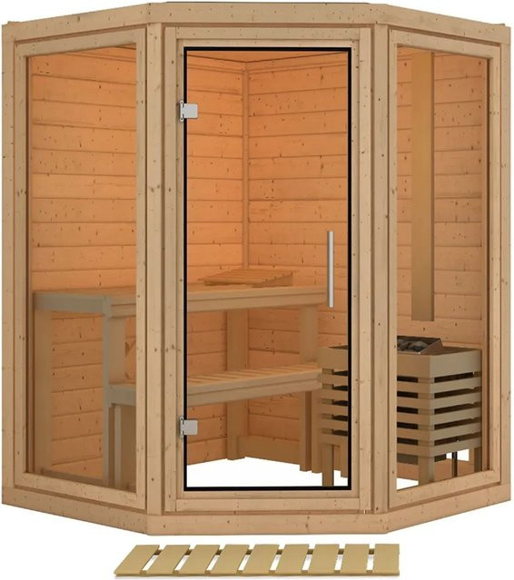 Karibu Sauna Ebba aus Espe und Espe in Naturbelassen/Braun - Bild 1