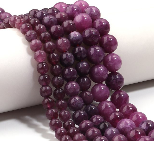 louleur Amethyst Perlen, rund, 6/8/10mm, Unisex - Bild 1