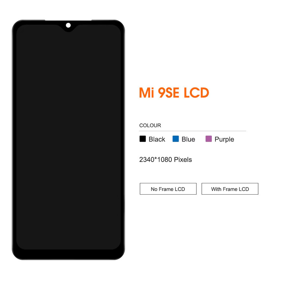 Xiaomi Mi9SE LCD Display Ersatz mit Touch Digitizer und Rahmen in Schwarz - Bild 3