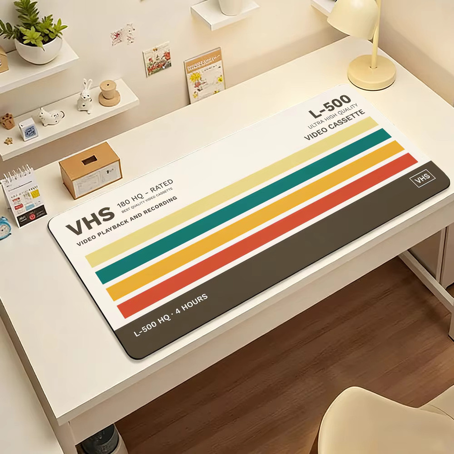 Art V-VHS Mauspad aus Gummi, rutschfeste Schreibtischunterlage für Gamer und Computer in Multicolour - Bild 6
