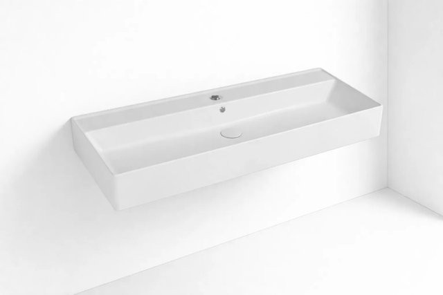 Kreabad Handwaschbecken aus Keramik in Weiß B: 120 cm, T: 45 cm - Bild 1