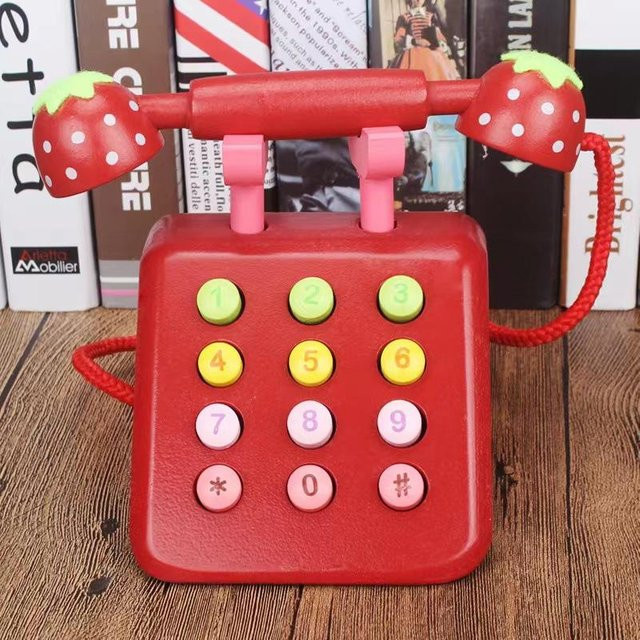 Activating Toys Holzsimulation Retro Telefon Spielzeug - Bild 1