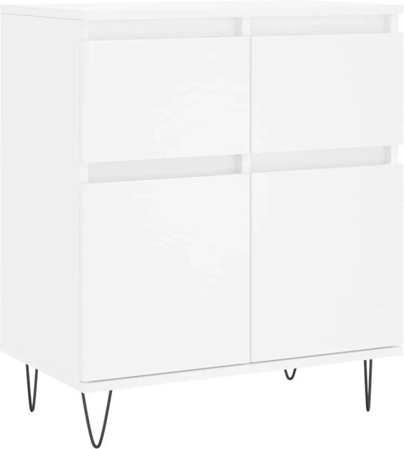 vidaXL Sideboard Weiß aus Holzwerkstoff und Eisen, B/T/H: 60 x 35 x 70 cm - Bild 1