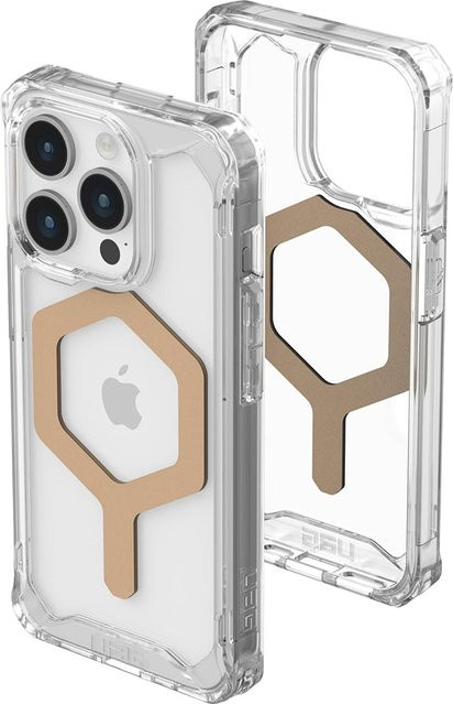 Urban Armor Gear Plyo MagSafe Schutzhülle für Apple iPhone 15 Pro Max, Transparent/Gold - Bild 1