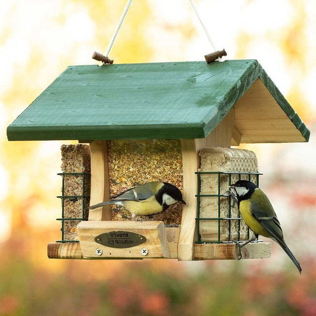 CJ Wildlife Futterhaus Sacramento für Saaten und Energieblöcke in Grün und Braun - Bild 1