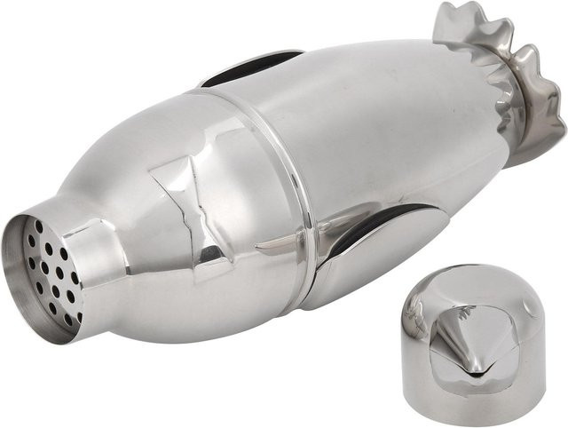 Igeteck Cocktail Shaker aus Edelstahl in Silber, 500 ml, auslaufsicher und im Retro-Design - Bild 1