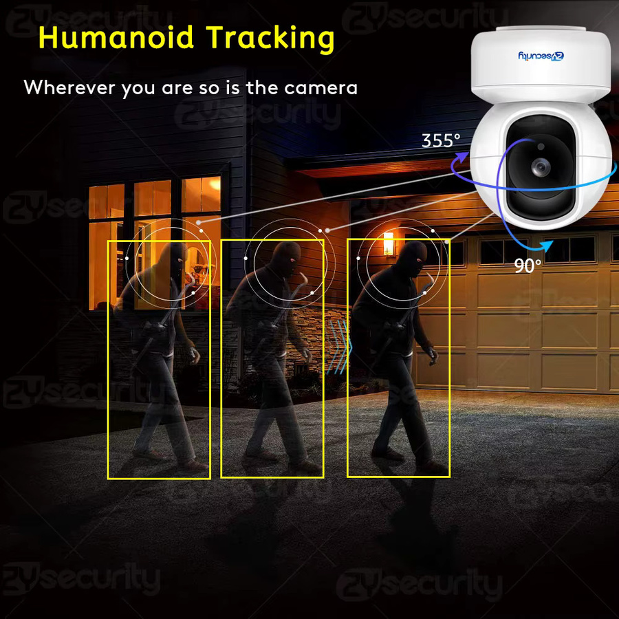 Zysecurity 5MP Indoor-Überwachungskamera mit PTZ, menschlicher Erkennung, automatischer Verfolgung und 2-Wege-Audio via WLAN - Bild 4
