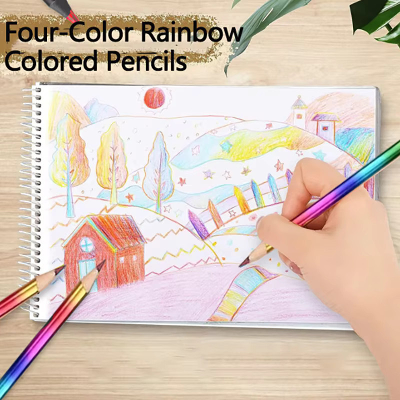 8 oder 16 Stück Regenbogen-Mehrfarbstifte 4-in-1 Buntstifte zum Zeichnen und Skizzieren in Multicolour - Bild 4