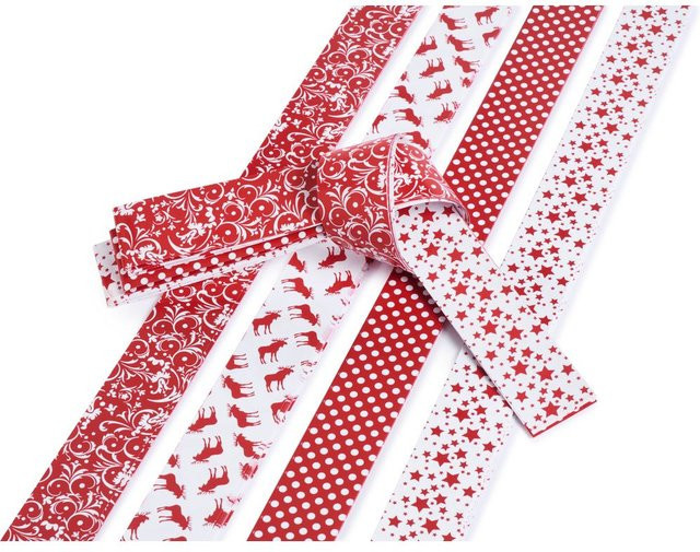 Papierstreifen Scandinavian X-Mas von Gebrüder Bertels in Rot - Bild 1