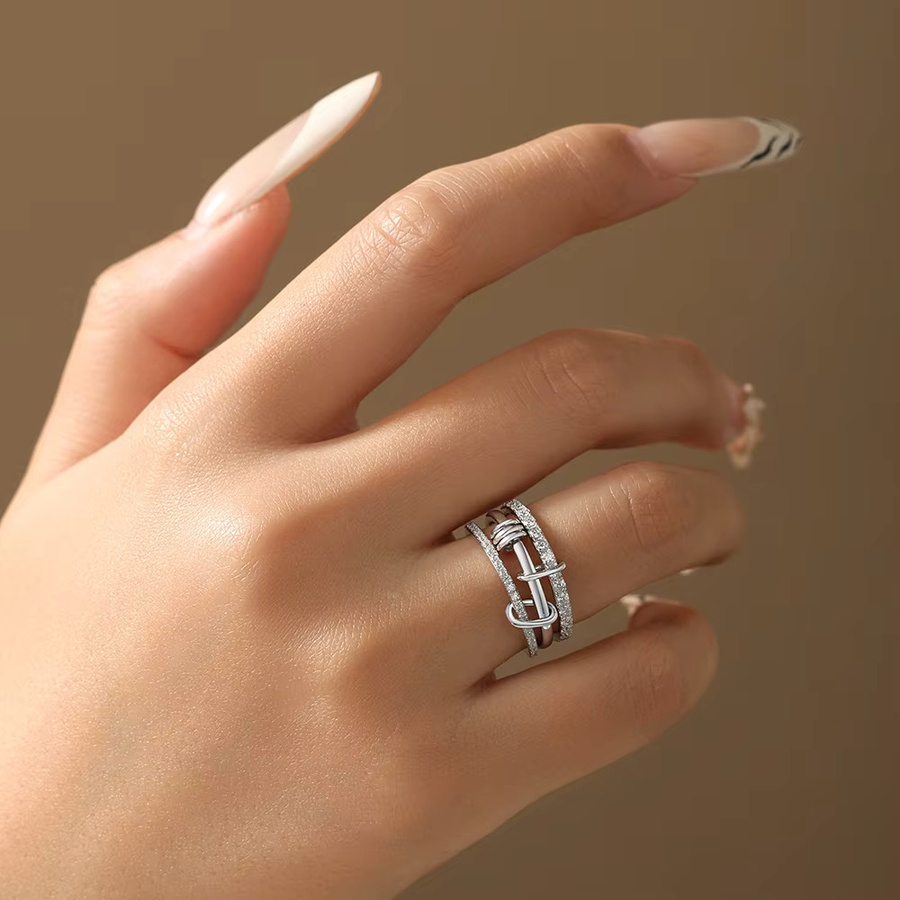 ATTAGEMS Moissanit-Ring, 925 Silber, Unisex - Bild 3