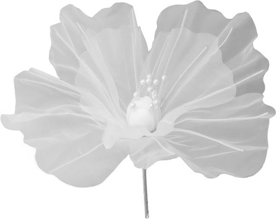 Handgefertigte Organza-Blume von TOMTOP JMS in Weiß, runde Tischdekoration für Hochzeit und Party, Durchmesser: 50,0 cm