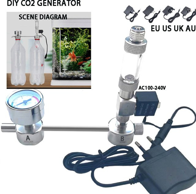 ZRDR DIY CO2 Generator für Aquarien mit Blasenzähler und elektromagnetischem Ventil in Transparent - Bild 1