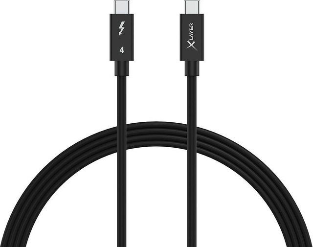 XLayer USB-C Thunderbolt 4 Kabel, Schwarz, 1 m, 240 Watt, 8K@60 Hz - Bild 1