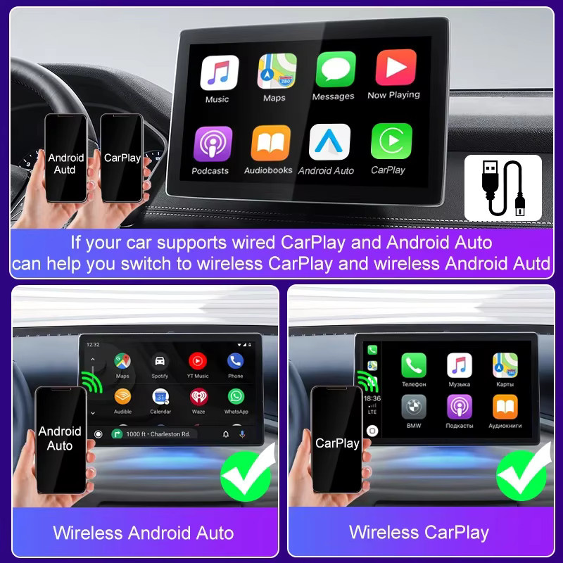 FLIXIVI CarPlay Wireless Adapter und Android Auto Mini AI Box in Schwarz mit Bluetooth-Unterstützung - Bild 4