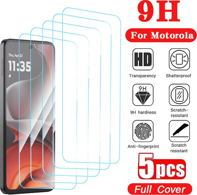 Motorola Displayschutzfolie aus gehärtetem Glas 9H, transparent, passend für Moto G75, G84, G17, G15 und G54 - Bild 1