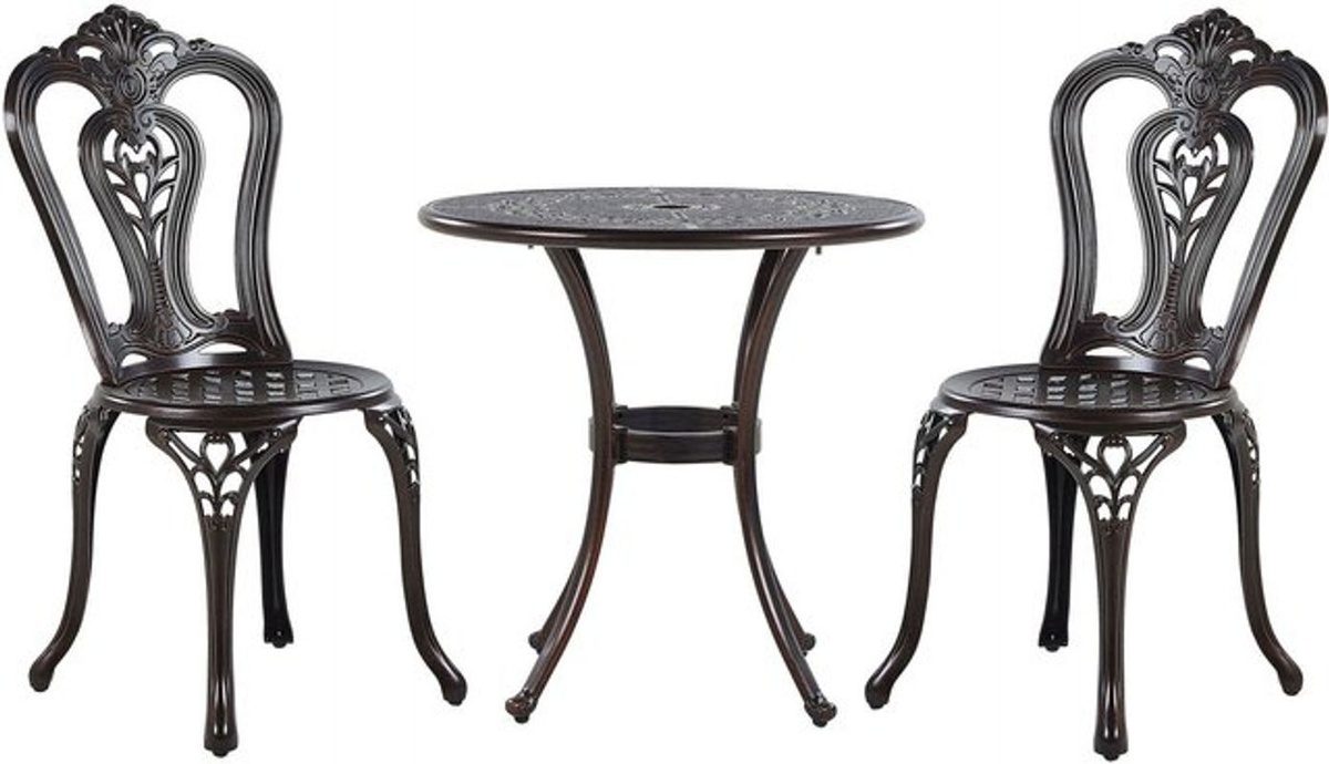 BELIANI Gartenset aus Aluminium in antiker Kupferoptik mit Tisch und 2 Stühlen, Braun, Vintage Design - Bild 1