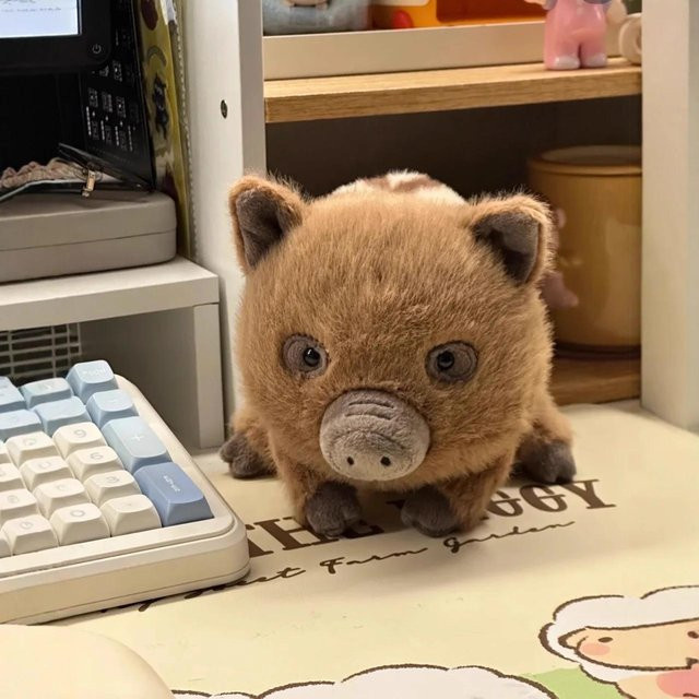 Binchi Fitness Wildschwein Plüschtier, braun, 15cm, ab 14 Jahren - Bild 1